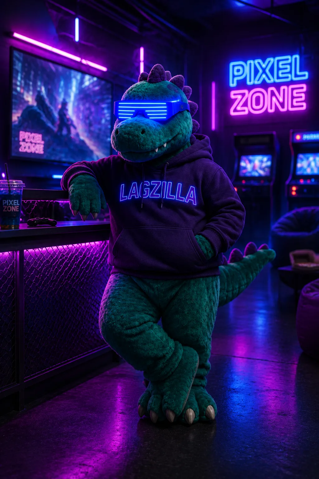 Lagzilla, o guardião da Pixel Zone