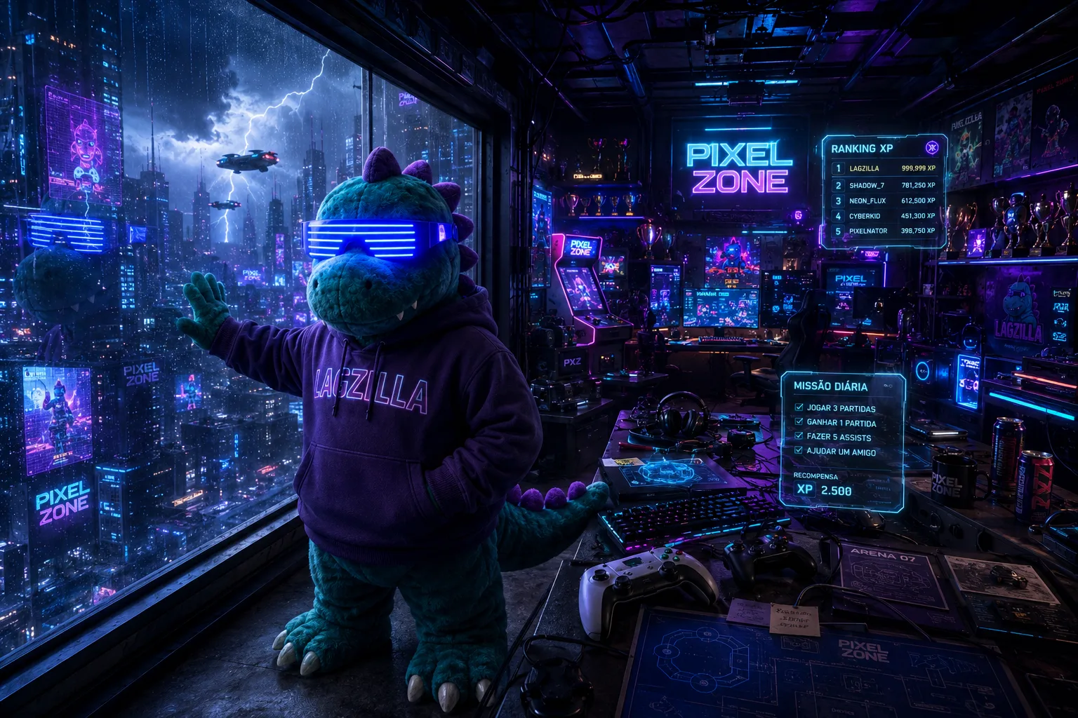 QG do Lagzilla com ranking XP e missão diária