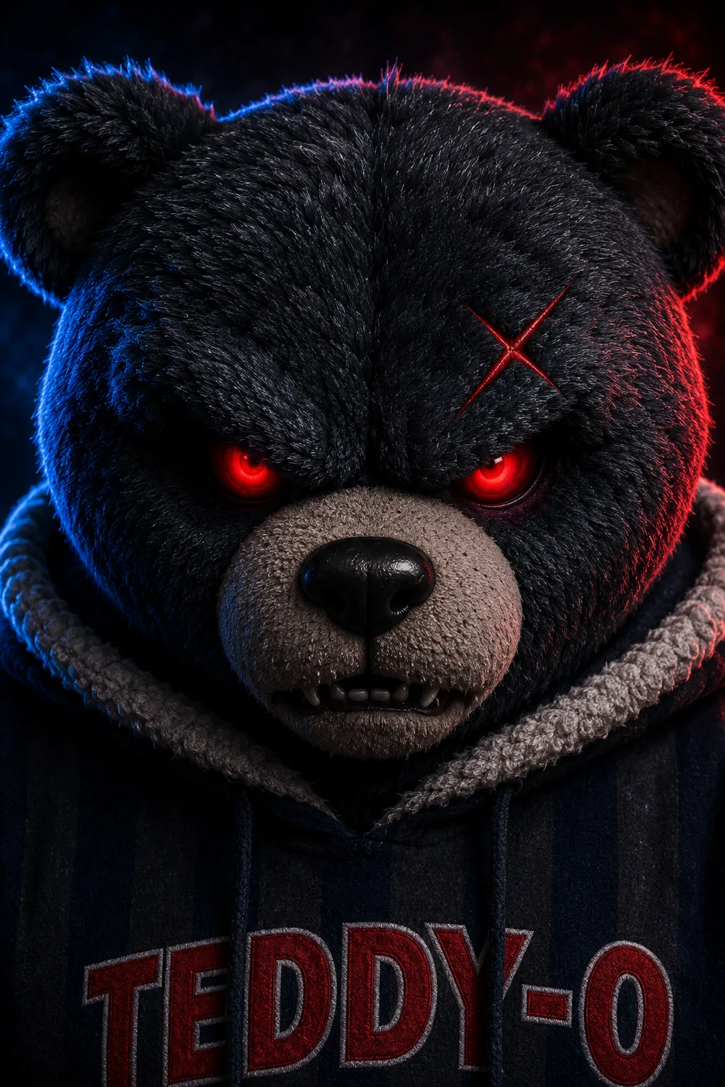 Teddy-O, close-up com olhos vermelhos